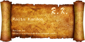Raits Kardos névjegykártya
